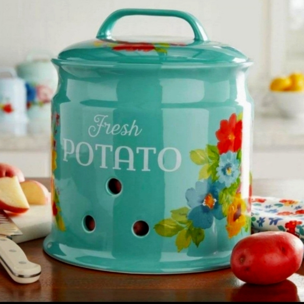 NEW Pioneer Woman Canister Potato, Garlic and Onion Set - Picture 4 of 4